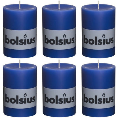 6 Bolsius Elegance Stumpenkerzen 100x68mm Blockkerzen durchgefärbt handgemacht (6 Stück)