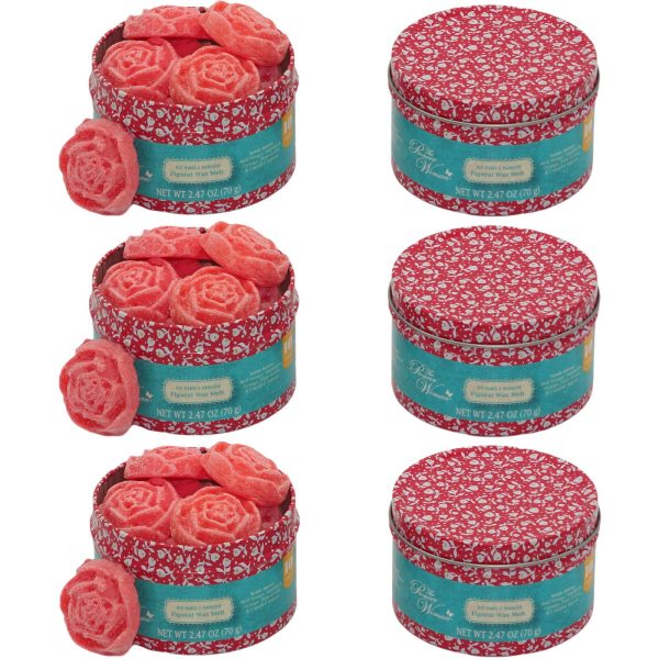60 Wax Melts Rosen Schmelzblüten Duftblüten Aroma Duftwachs (6 Dosen x 10er)