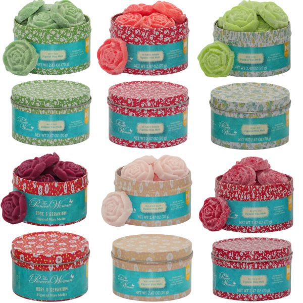 60-tlg. Wax Melts Rosen Schmelzblüten Duftblüten Aroma Duftwachs (6 Dosen x 10er)