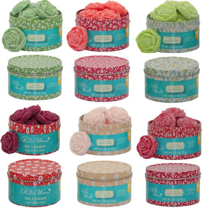60 Wax Melts Rosen Schmelzblüten Duftblüten Aroma Duftwachs (6 Dosen x 10er)