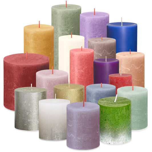 WiTaP™ - 6 kg Rustik Stumpenkerzen – Mix bunt gemischt 1. Wahl