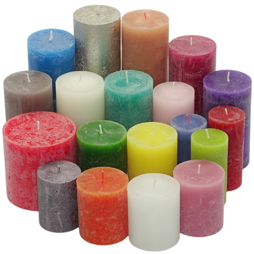 WiTaP™ - 6 kg RUSTIK Stumpenkerzen gemischt nach Farben
