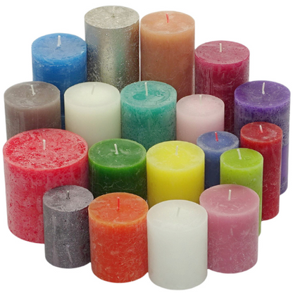 WiTaP™ - 6 kg RUSTIK Stumpenkerzen gemischt nach Farben