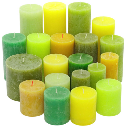 WiTaP™ - 6 kg RUSTIK Stumpenkerzen gemischt nach Farben