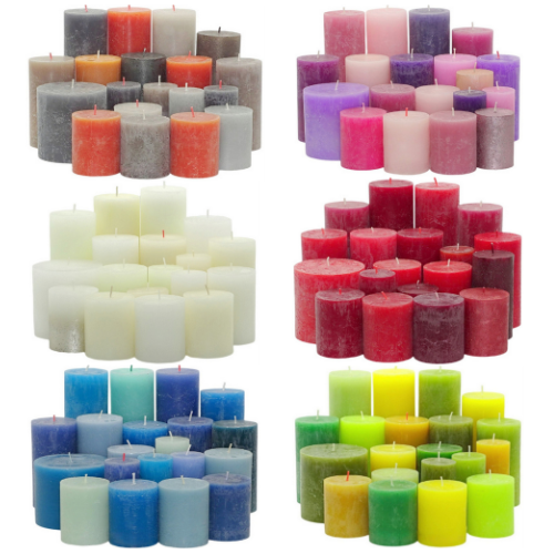 WiTaP™ - 6 kg RUSTIK Stumpenkerzen gemischt nach Farben