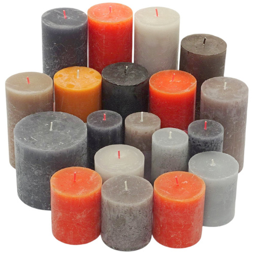 WiTaP™ - 6 kg RUSTIK Stumpenkerzen gemischt nach Farben