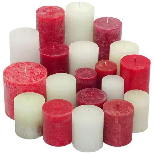 WiTaP™ - 6 kg RUSTIK Stumpenkerzen gemischt nach Farben