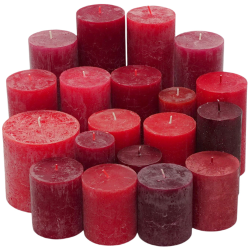 WiTaP™ - 6 kg RUSTIK Stumpenkerzen gemischt nach Farben