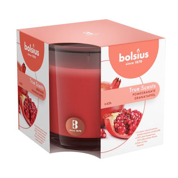 Bolsius True Scents Duftgläser 95x95mm Duftkerzen Kerzenglas Groß – Pomegranate