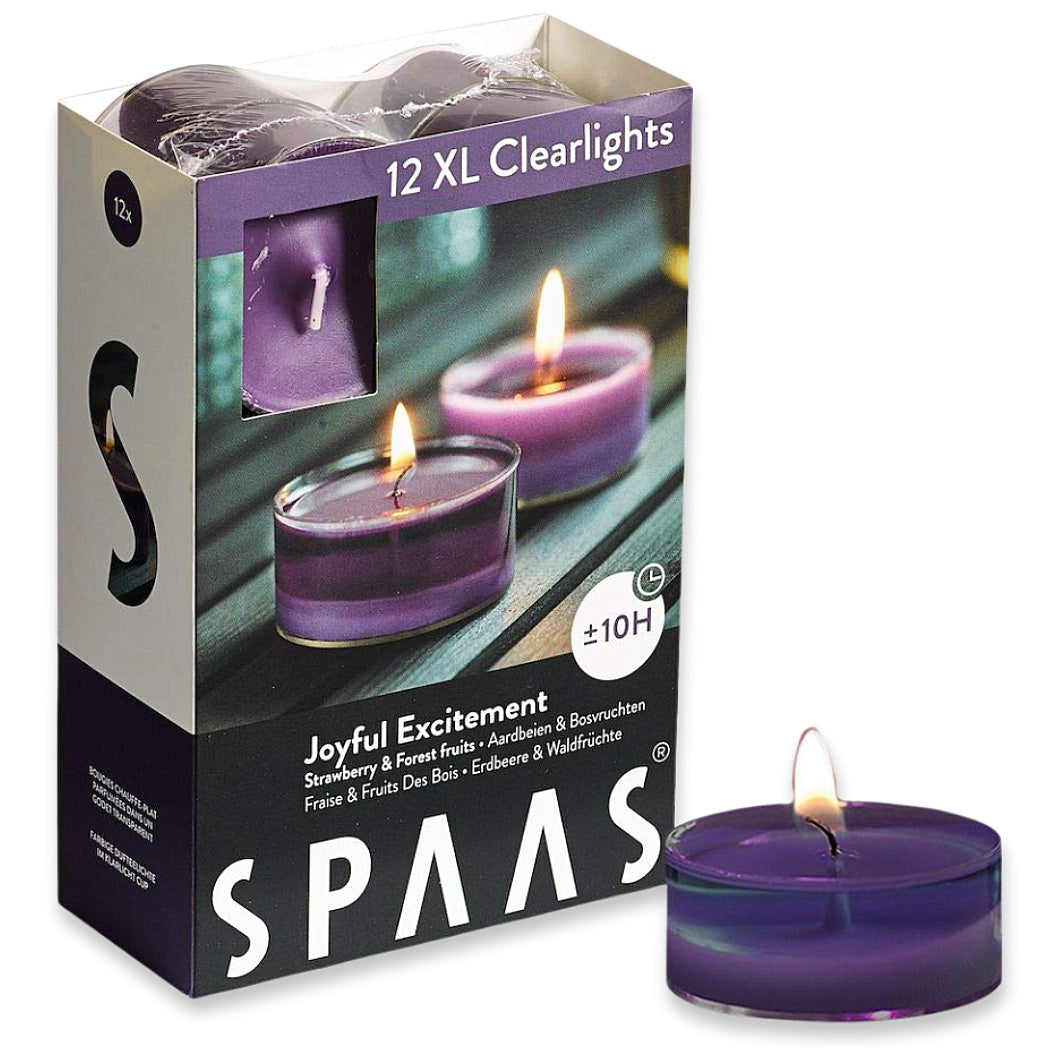 SPAAS Maxi-Teelichter 10h Clearlights Duftteelichter Acryl Cup Duftkerzen