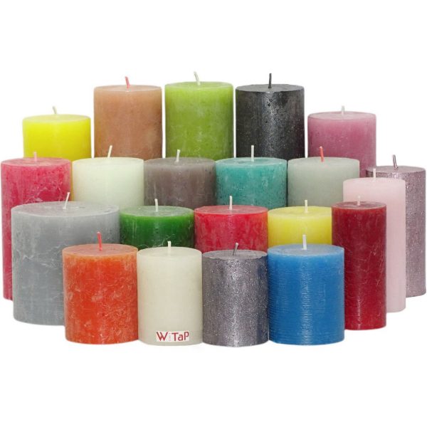 8 kg Premium Rustik Stumpenkerzen Kerzenset bunt gemischt