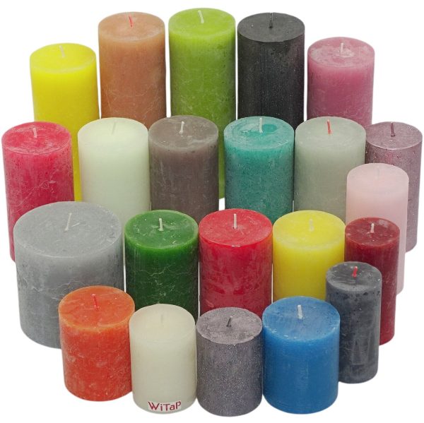 8 kg Premium Rustik Stumpenkerzen Kerzenset bunt gemischt
