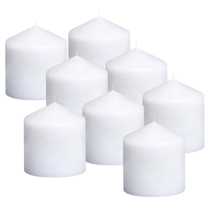 8 Stück Bolsius Stumpenkerzen 100x98mm große Blockkerzen glatt - Weiß
