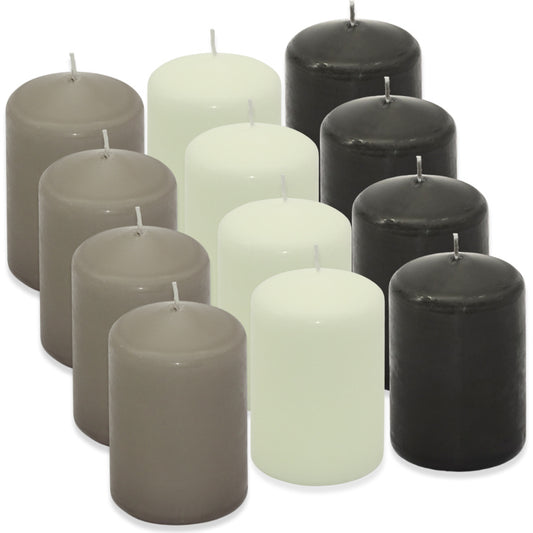 12 Stk Actuel Stumpenkerzen 100x68mm Blockkerzen 25h Säulenkerzen glatt (2x6er)