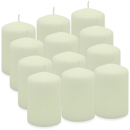12 Stk Actuel Stumpenkerzen 100x68mm Blockkerzen 25h Säulenkerzen glatt (2x6er)