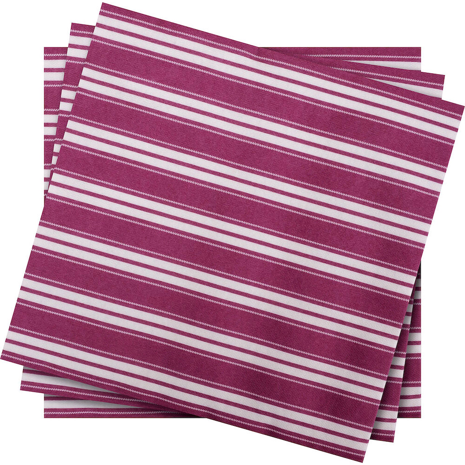 120 Stück Airlaid Servietten 40x40cm Stoffoptik - Burgunder Streifen (10 Pack x12er)