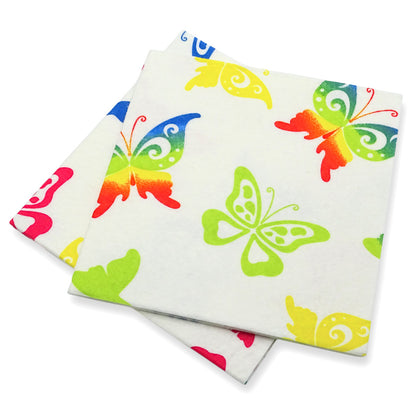 20 Stk Vlies Allzwecktücher 38x40cm Reinigungstuch mit Geruch-Stop Schmetterling bunt (2x10er)