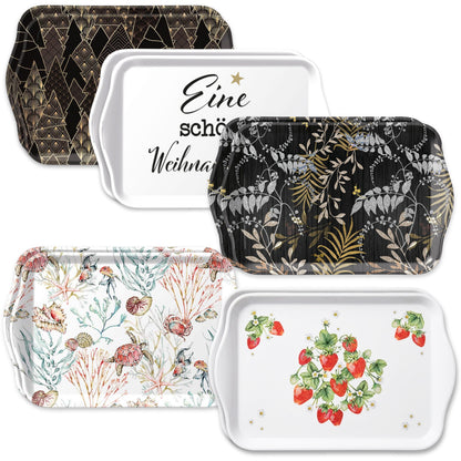 6er Set Ambiente Dekotablett 13x21cm Tablett klein - Melamin