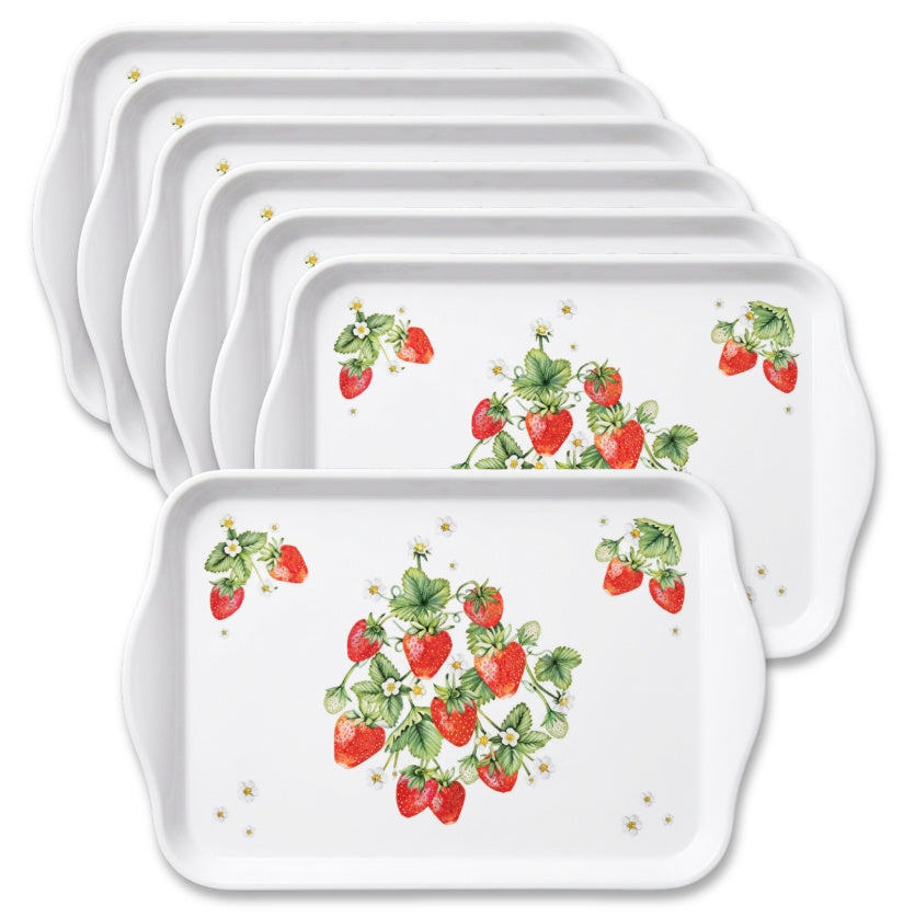 6er Set Ambiente Dekotablett 13x21cm Tablett klein - Melamin