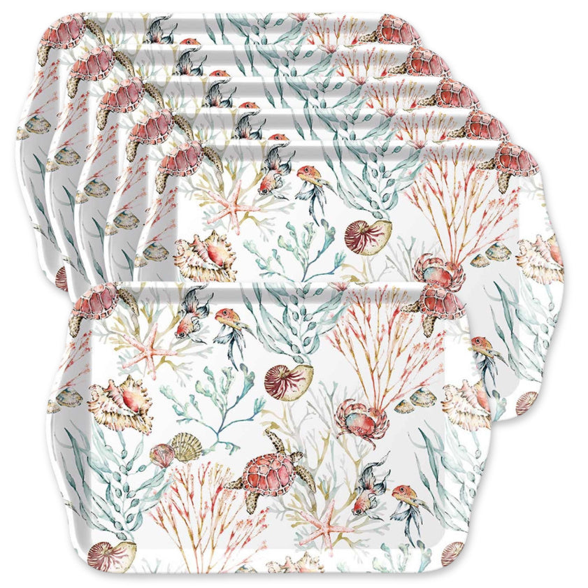 6er Set Ambiente Dekotablett 13x21cm Tablett klein - Melamin