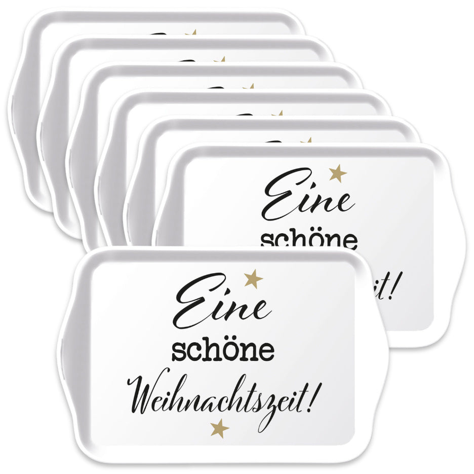 6er Set Ambiente Dekotablett 13x21cm Tablett klein - Melamin