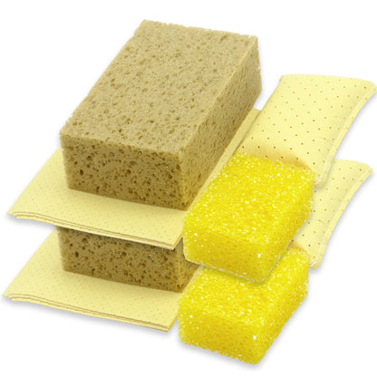 Autowaschset 8-tlg: Autoschwamm Insektenschwamm Fensterschwamm Fenstertuch (4x2er Pack)