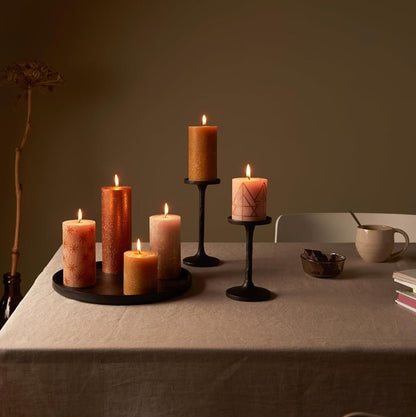 4er Set Bolsius Rustik Stumpenkerzen 130x68mm - Wildlederbraun