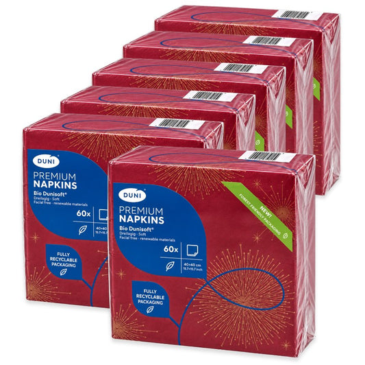Bio Dunisoft Servietten 40x40cm Stoffoptik - Sparkly Bordeaux