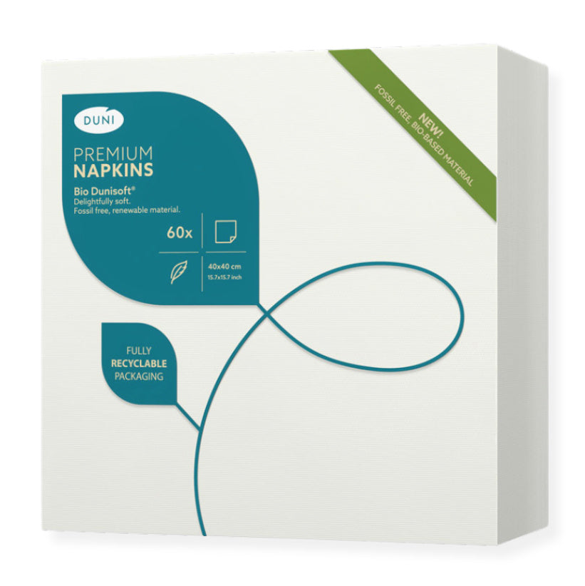 Bio Dunisoft Servietten 40x40cm Stoffoptik B-Ware - Cremeweiß