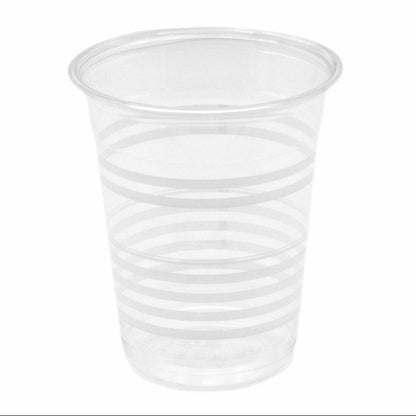 960 Stk Bio Plastikbecher 0,3L Ausschankbecher Trinkbecher klar mit Streifen (16x60er)