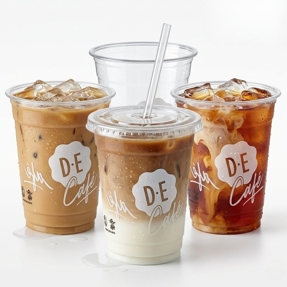 960 Stück Bio Plastikbecher 0,3L Ausschankbecher Trinkbecher Eiskaffee - klar (16x60)