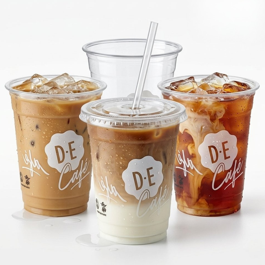 960 Stk Bio Plastikbecher 0,3L Ausschankbecher Trinkbecher Eiskaffee klar (16x60)