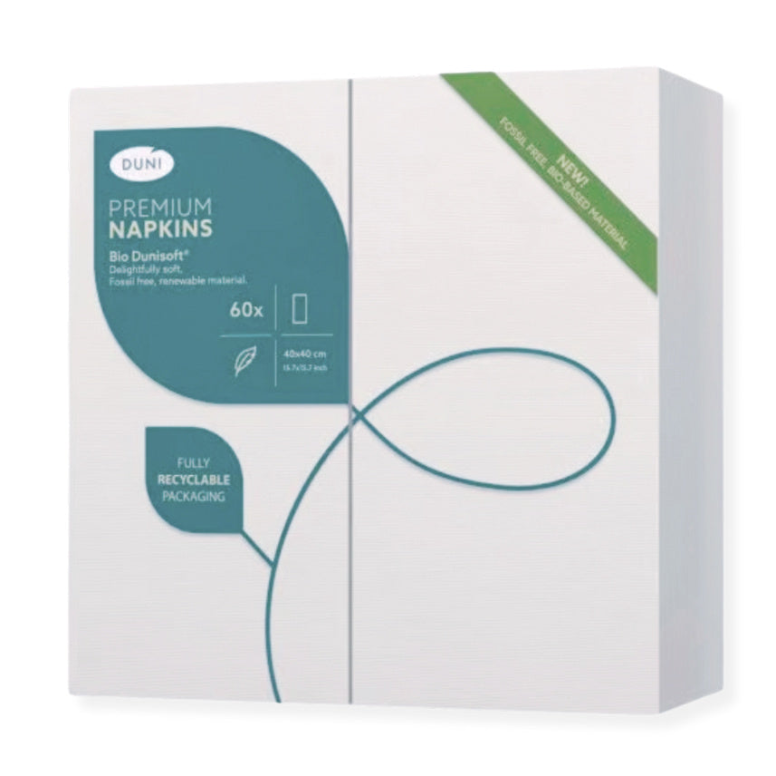 Bio Dunisoft Servietten 40x40cm 1/8 Buchfalz Stoffoptik B-Ware - Cremeweiß