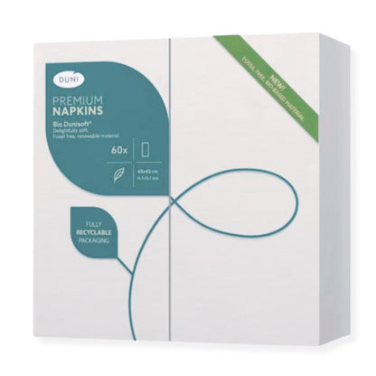 360 Bio Dunisoft Servietten 40x40cm 1/8 Buchfalz Stoffoptik (6x60er) weiß