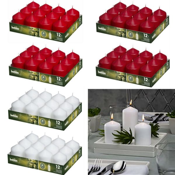 24 Stk Bolsius Professional Stumpenkerzen 78x58mm Gastro Kerzen glatt (2x12er Tray)