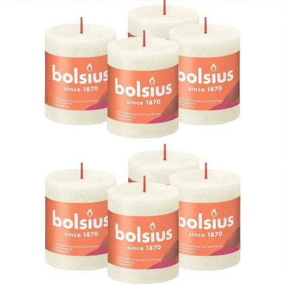 8 Bolsius Rustik Stumpenkerzen 80x68mm - Elfenbein (2x4er)