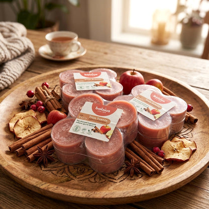 96 Stk Bolsius Duft  Maxi Teelichter 8h Acryl Cup Apple-Cinnamon, B-Ware (12x8er)