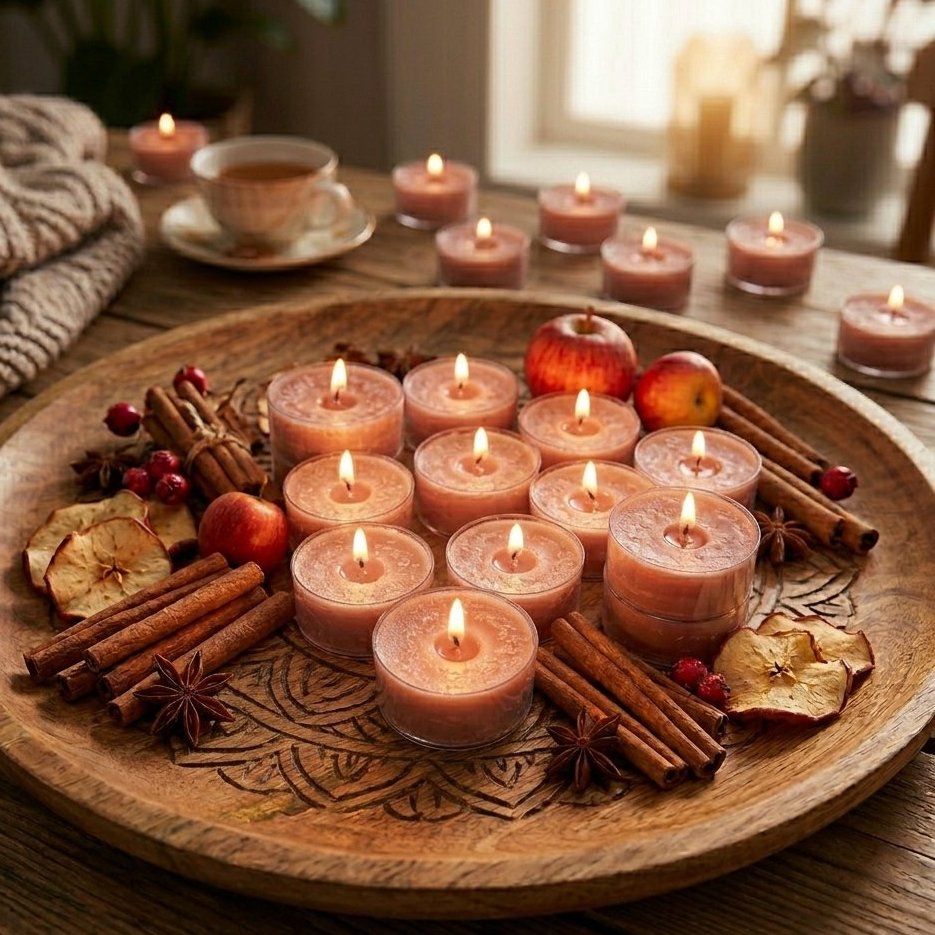 96 Stk Bolsius Duft  Maxi Teelichter 8h Acryl Cup Apple-Cinnamon, B-Ware (12x8er)