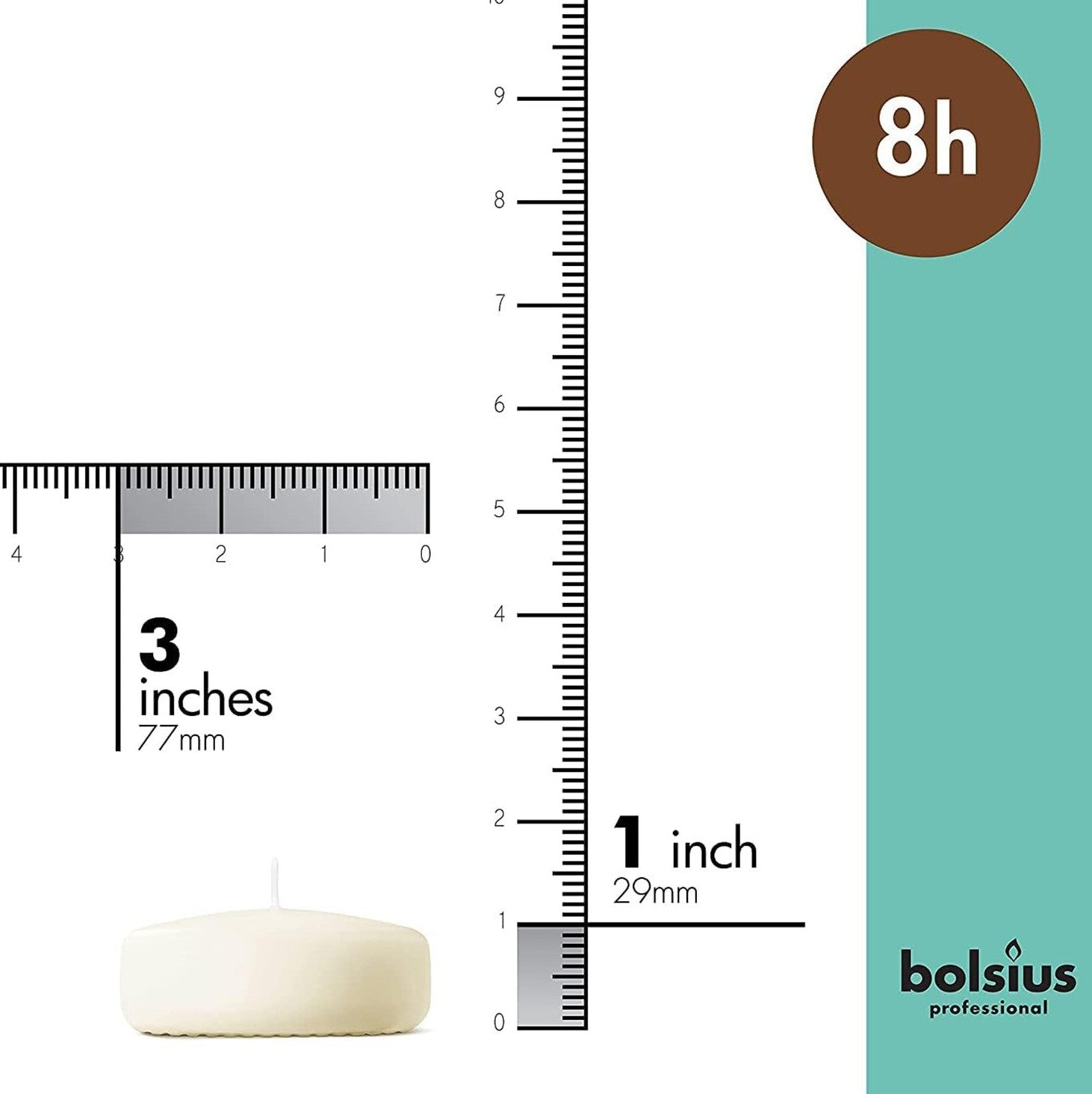 48 Stück Bolsius Professional Maxi Schwimmkerzen 77x29mm 8 h Maxilichte (4 x 12er)