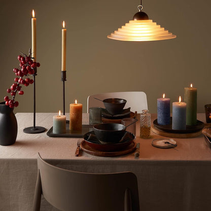 3er Set Bolsius Rustik Stumpenkerzen 100x100mm Hortensienblau - dunkelblau