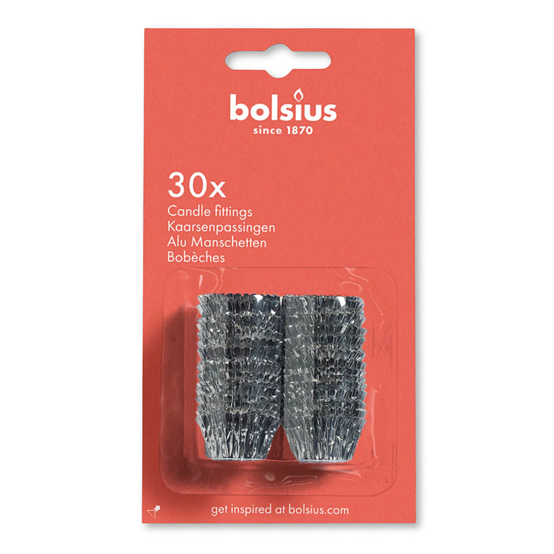 120 Stk Bolsius Alu Manschetten Passmannschette Schutzhülse Kerzen Fixieren (4x30er)