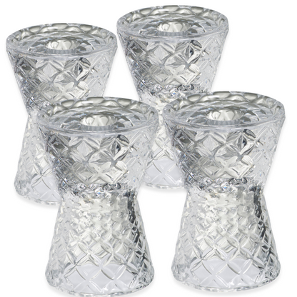 4er Set Bolsius Kerzenhalter 121x85 mm Kristall Glas Kerzenständer - Klar
