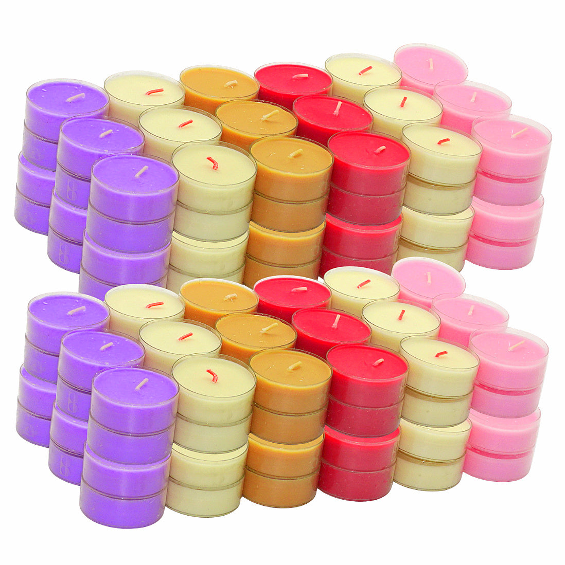 120 Stück Bolsius Maxi Duft Teelichter 8 h Acryl Cup Maxilichte bunt gemischt B-Ware