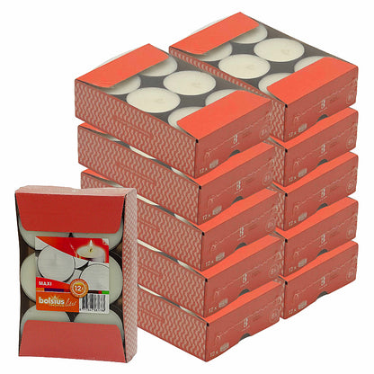 120 Stück Bolsius Maxi Teelichter 8 h Maxilichte Teelicht ALU-Schale (10x12er)
