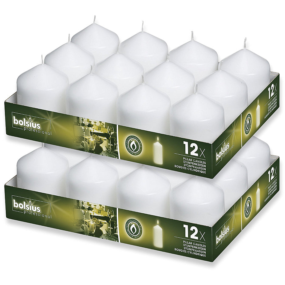 24 Stk Bolsius Professional Stumpenkerzen 78x58mm Gastro Kerzen glatt (2x12er Tray)