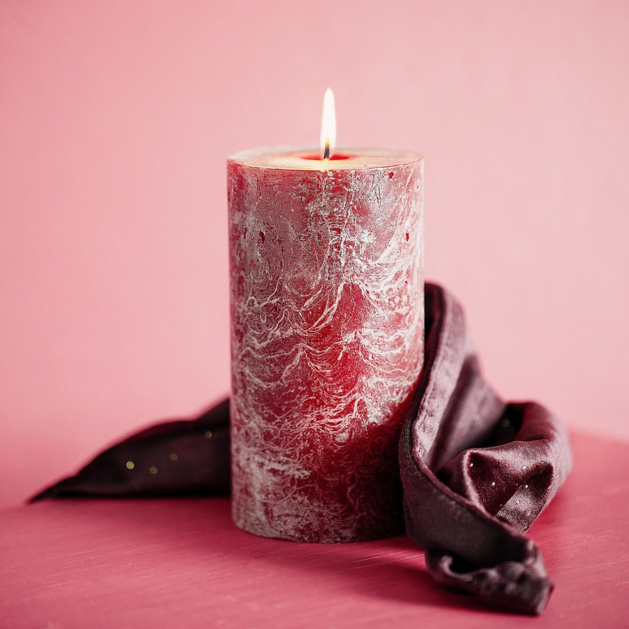 8er Set Bolsius Rustik Stumpenkerzen 100x50mm Blockkerzen klein - Samtrot