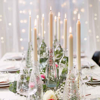 120 Stk Bolsius Professional Spitzkerzen 250x24mm Tafelkerzen Elfenbein (4x30er)