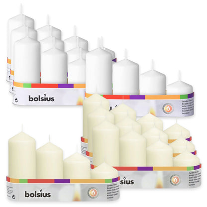 20 Stk (5 x 4er) Bolsius Stumpenkerzen 12/10/8/6 cm Ø 4,8 cm Advent Kerzen abgestuft glatt