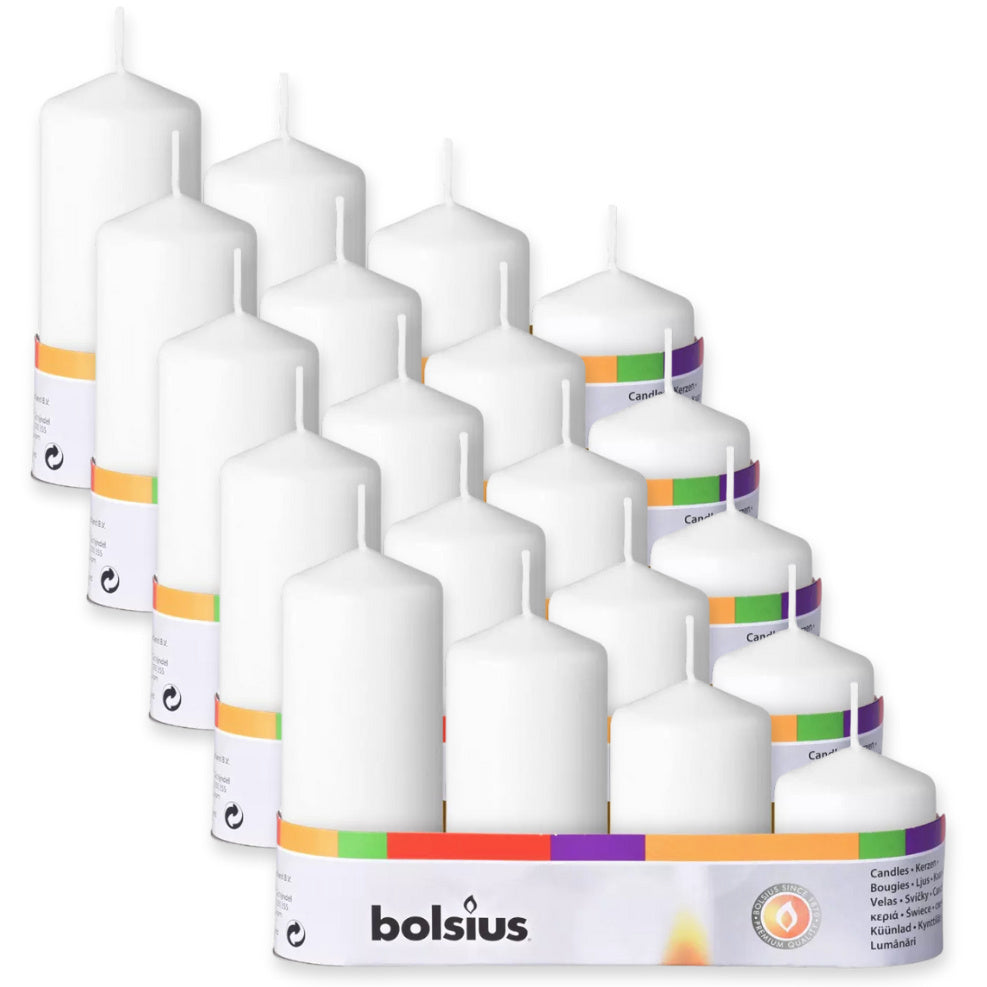 20 Stk (5 x 4er) Bolsius Stumpenkerzen 12/10/8/6 cm Ø 4,8 cm Advent Kerzen abgestuft glatt