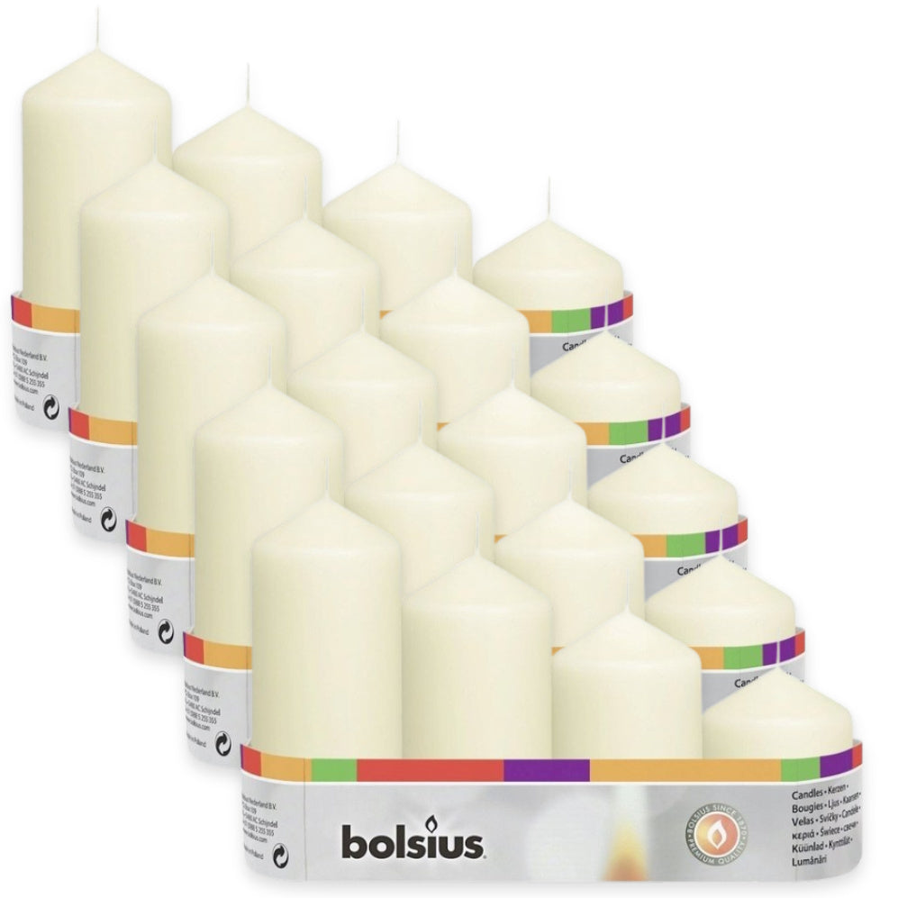 20 Stk (5 x 4er) Bolsius Stumpenkerzen 12/10/8/6 cm Ø 4,8 cm Advent Kerzen abgestuft glatt
